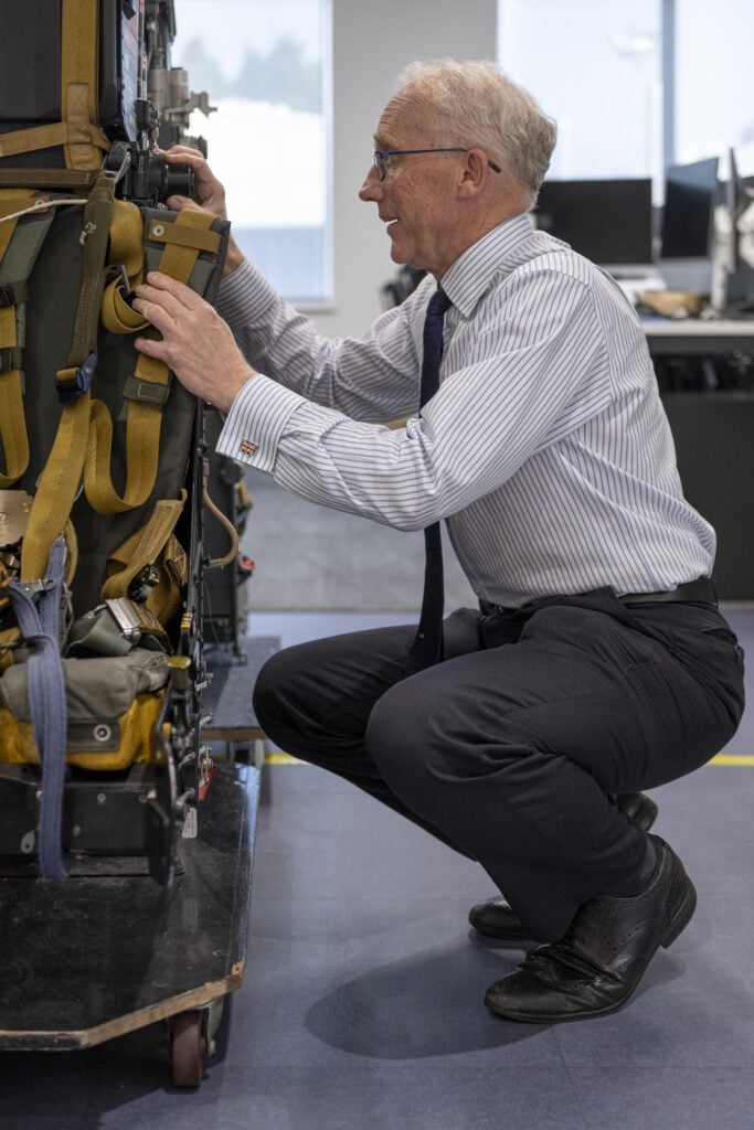 Draughtsman inspecting a Mk10 seat
